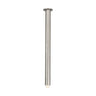 Modern 36 inch natural brass LED flush mount, warm 2700K lighting, hallway installation.