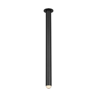 Contemporary 36 inch LED hallway flush mount, low profile design, black finish.