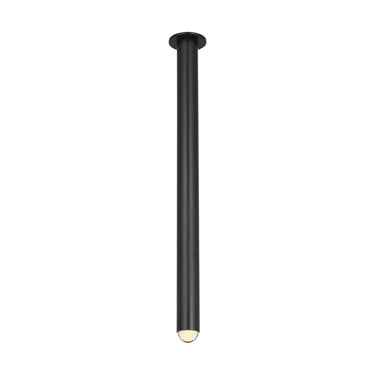 36 inch Ebell warm LED crystal ceiling light, detailed view of black cylindrical body.