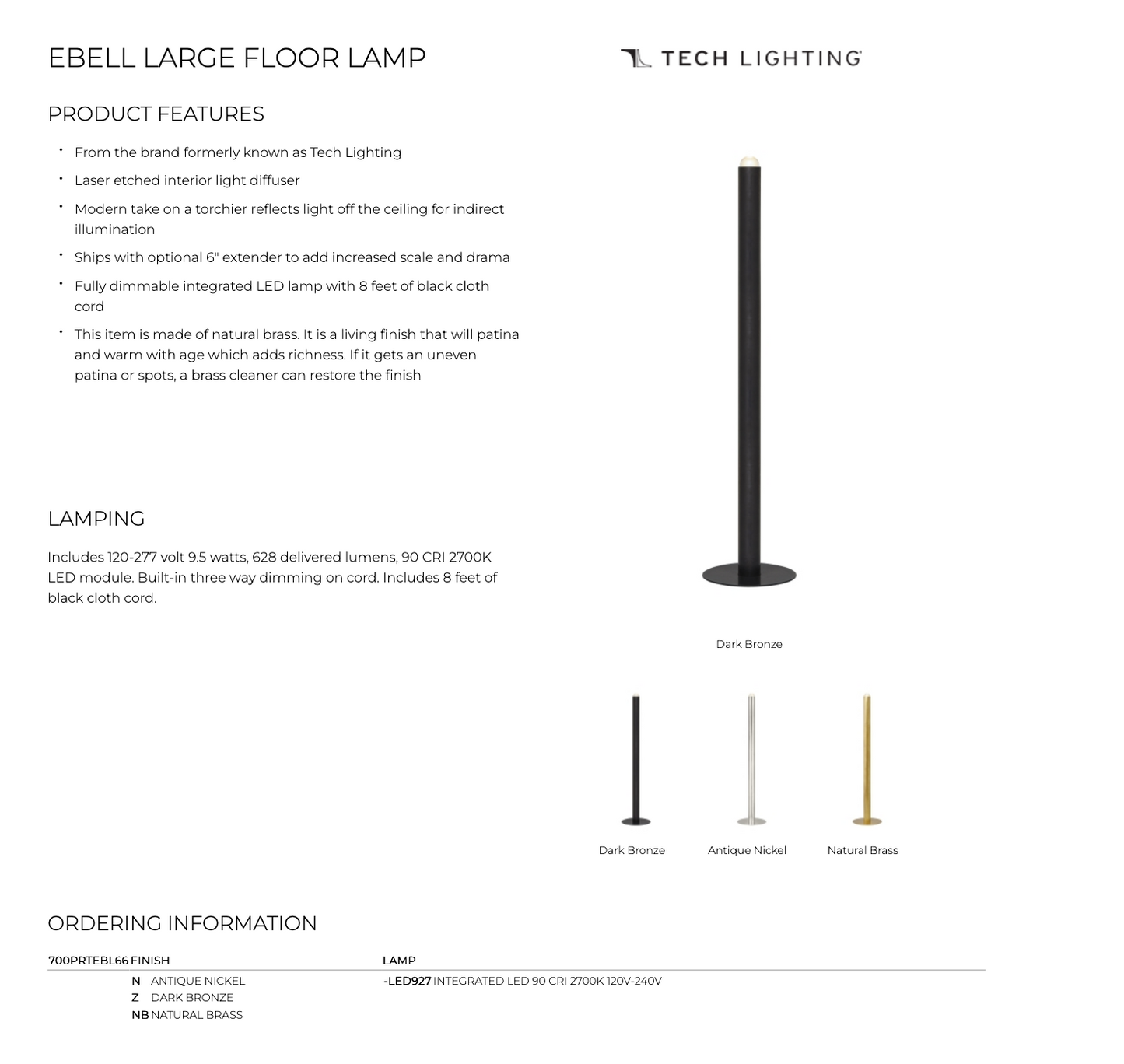 Visual Comfort Ebell | Ambient Floor Lighting