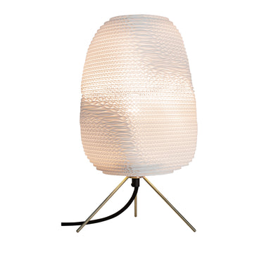 Graypants Ebey brass accent table lamp made from recycled cardboard