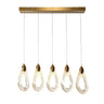 Eclinataric 5-Light Linear Pendant Light Over Kitchen Island