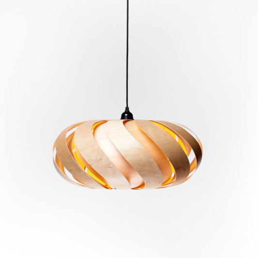 Eclipse Pendant Light: Handcrafted Wooden Ceiling Light