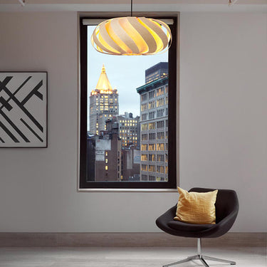 MacMaster Design Eclipse Pendant: Timber Grain Illumination