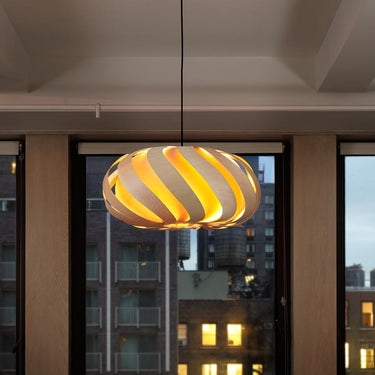 Handmade Wooden Eclipse Pendant Light: Artisanal Craftsmanship