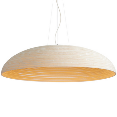 Graypants Float Hanging Dome Light - Laser Cut Cardboard, Designer Pendant Lamp in White