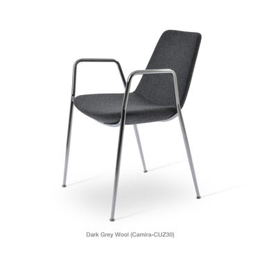 Eiffel Classy Arm Metal Chair Fabric by SohoConcept - New