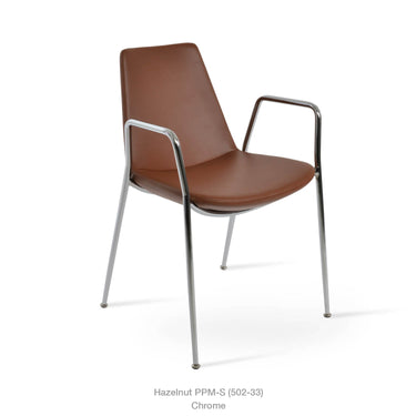 Eiffel Classy Arm Metal Chair Leather by SohoConcept - New