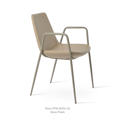 Eiffel Classy Arm Metal Chair Leather by SohoConcept - New