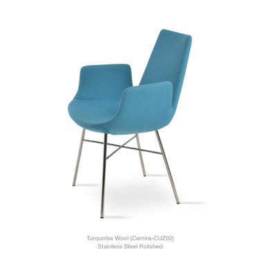Eiffel Cross Armchair Fabric by SohoConcept - New