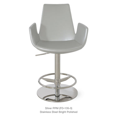 Eiffel Piston Arm Full Footrest Stools Leather by SohoConcept - New