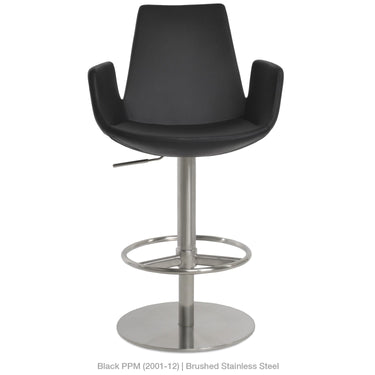 Eiffel Piston Arm Full Footrest Stools Leather by SohoConcept - New
