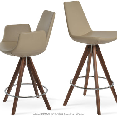 Eiffel Pyramid Arm Swivel Stools Leather by SohoConcept - New