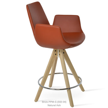 Eiffel Pyramid Arm Swivel Stools Leather by SohoConcept - New