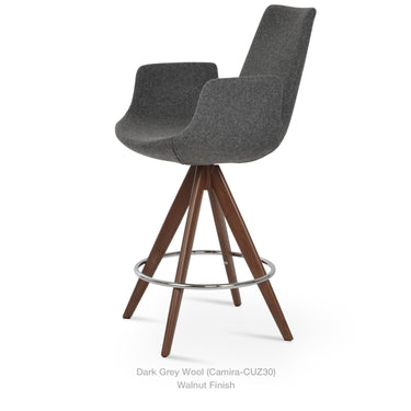 Eiffel Pyramid MW Arm Swivel Stools Fabric by SohoConcept - New