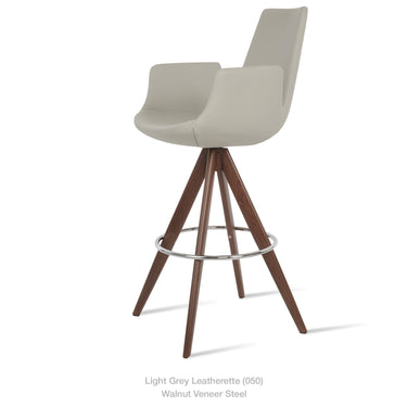 Eiffel Pyramid MW Arm Swivel Stools Leather by SohoConcept - New