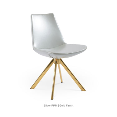 Eiffel Sword Swivel Chair Leather by SohoConcept - New