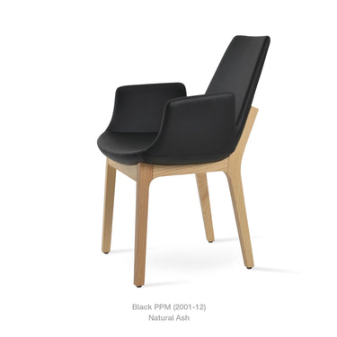 Eiffel Wood Armchair Leather by SohoConcept - New
