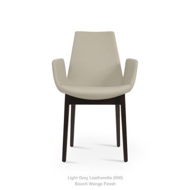 Eiffel Wood Armchair Leather by SohoConcept - New