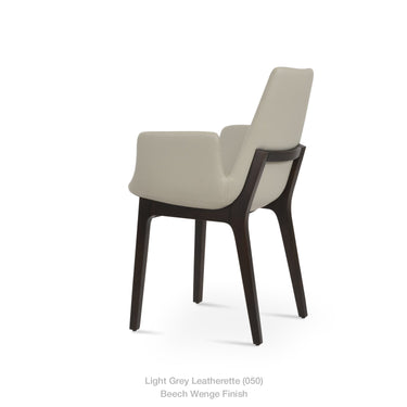 Eiffel Wood Armchair Leather by SohoConcept - New