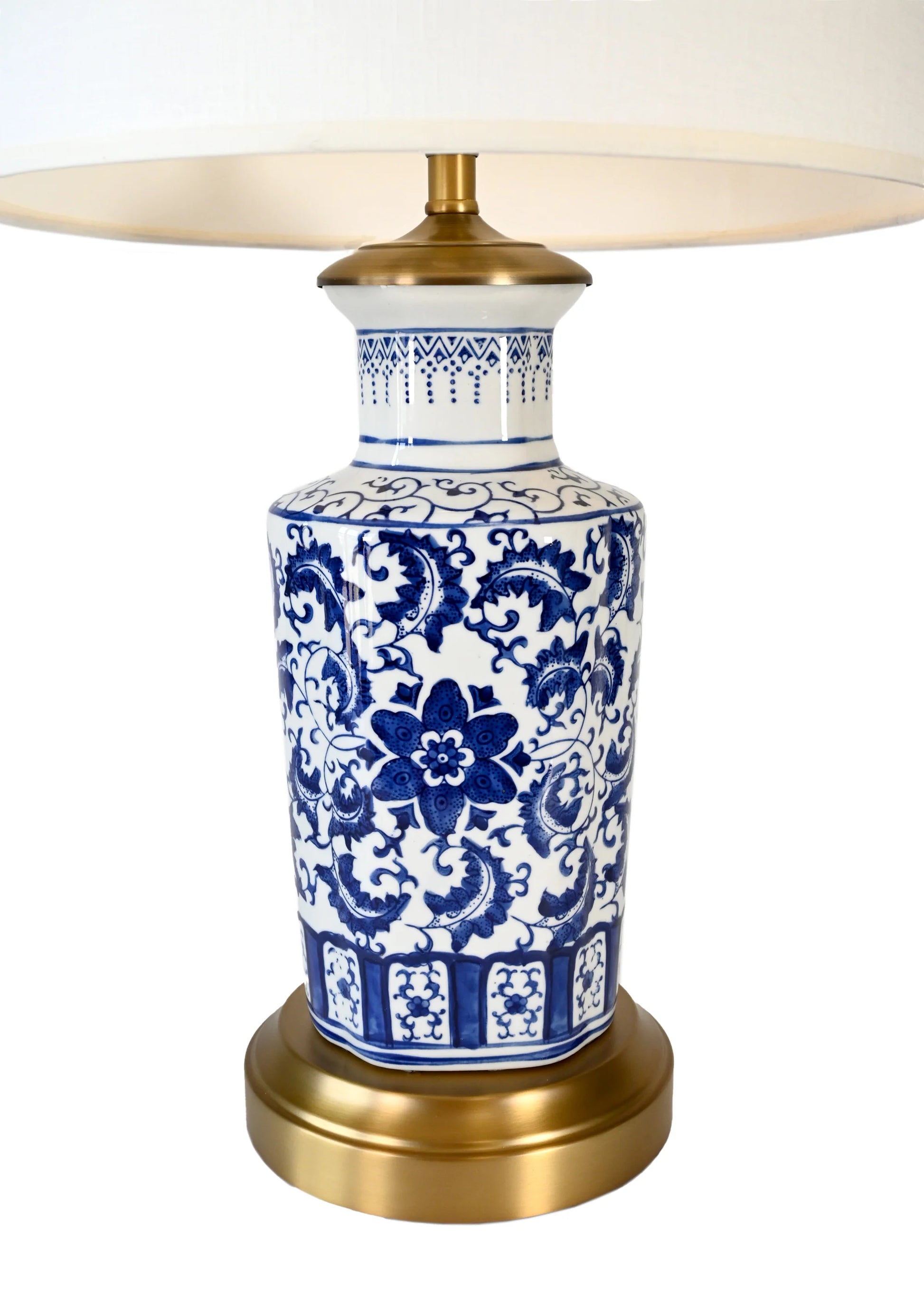 Chinese-Inspired Cordless Lamp in Elegant Brass 