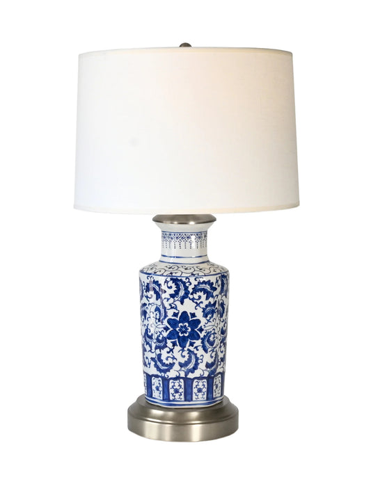 Elaine Chinese-Inspired Blue Porcelain Cordless Table Lamp