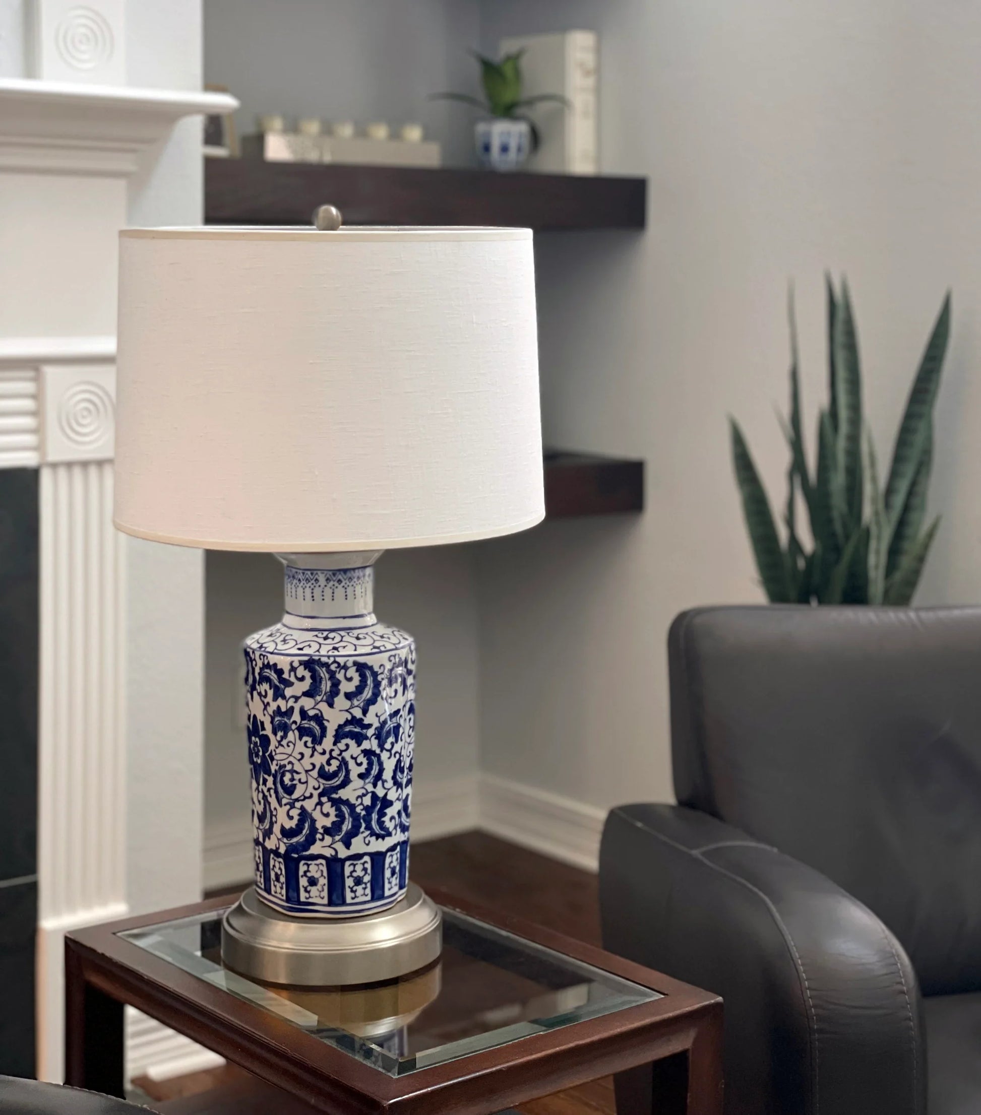 Decorative Blue Table Light | Modern Cordless Lamp