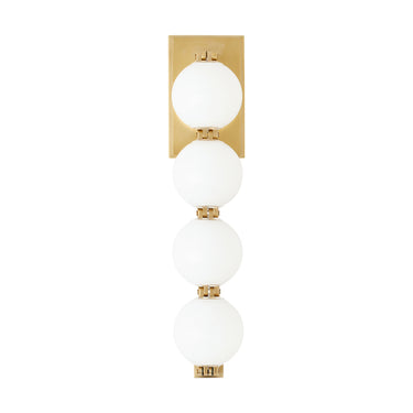 15-Inch Decorative LED Wall Sconce with White Orb Glass – Commercial Grade Fixture