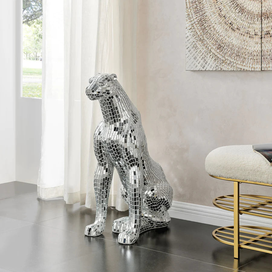 Sitting Panther Sculpture | Modert Art Piece