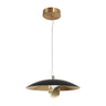 Eleutherius Modern black and brass pendant light with crystal accent