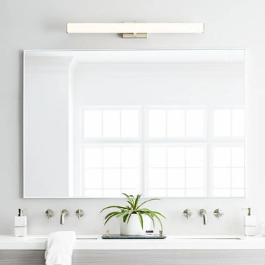 Ellis 36 contemporary bath bar framing a mirror