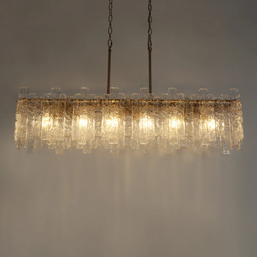 Modern Brass Island Pendant Lighting - 6-Light Rectangle Fixture
