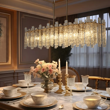 Dining Room Glass  Pendant Light - Engaveric Modern Brass HA05145 (
