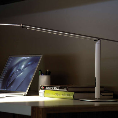 Koncept Equo LED task lamp in black finish with rotating lamp head