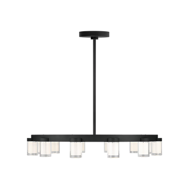 Modern 32 inch crystal chandelier with integrated LED lighting and geometric design