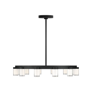 Esfera chandelier designed by Kelly Wearstler with crystal prisms and black  frame