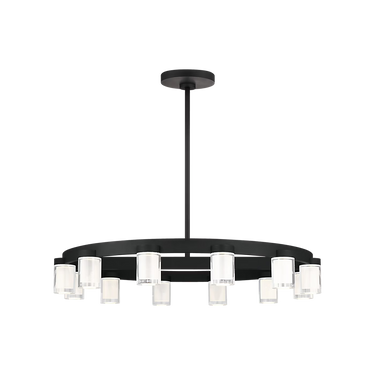 Contemporary LED chandelier with warm 2700K light for dining room and living space