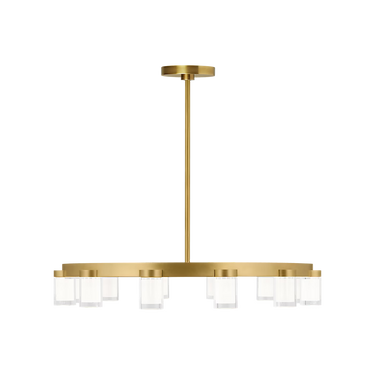 Esfera Medium crystal ring chandelier brings warm light to a styled space (7)