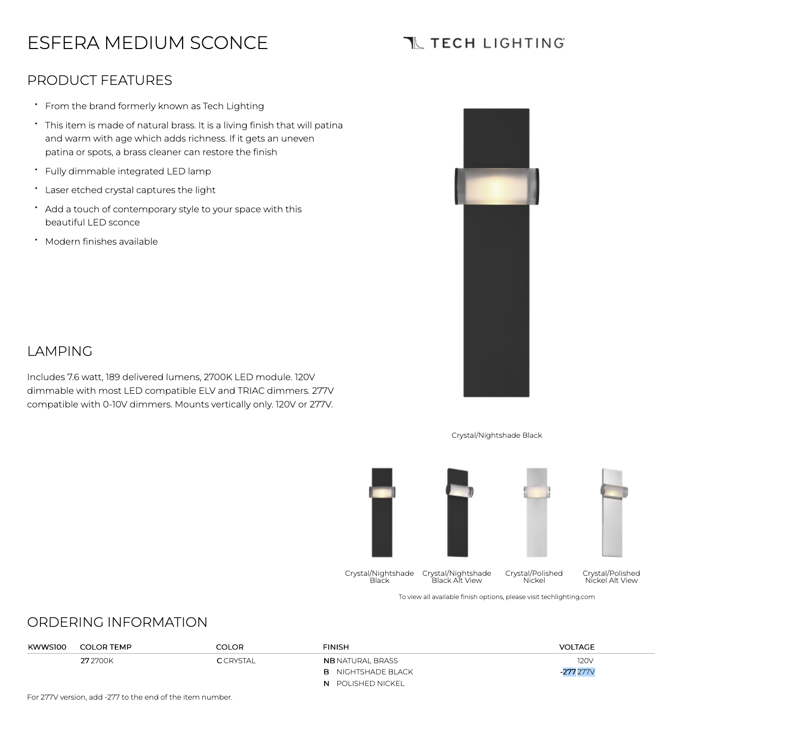 Esfera Wall Sconce |  Modern Design Wall Lights 