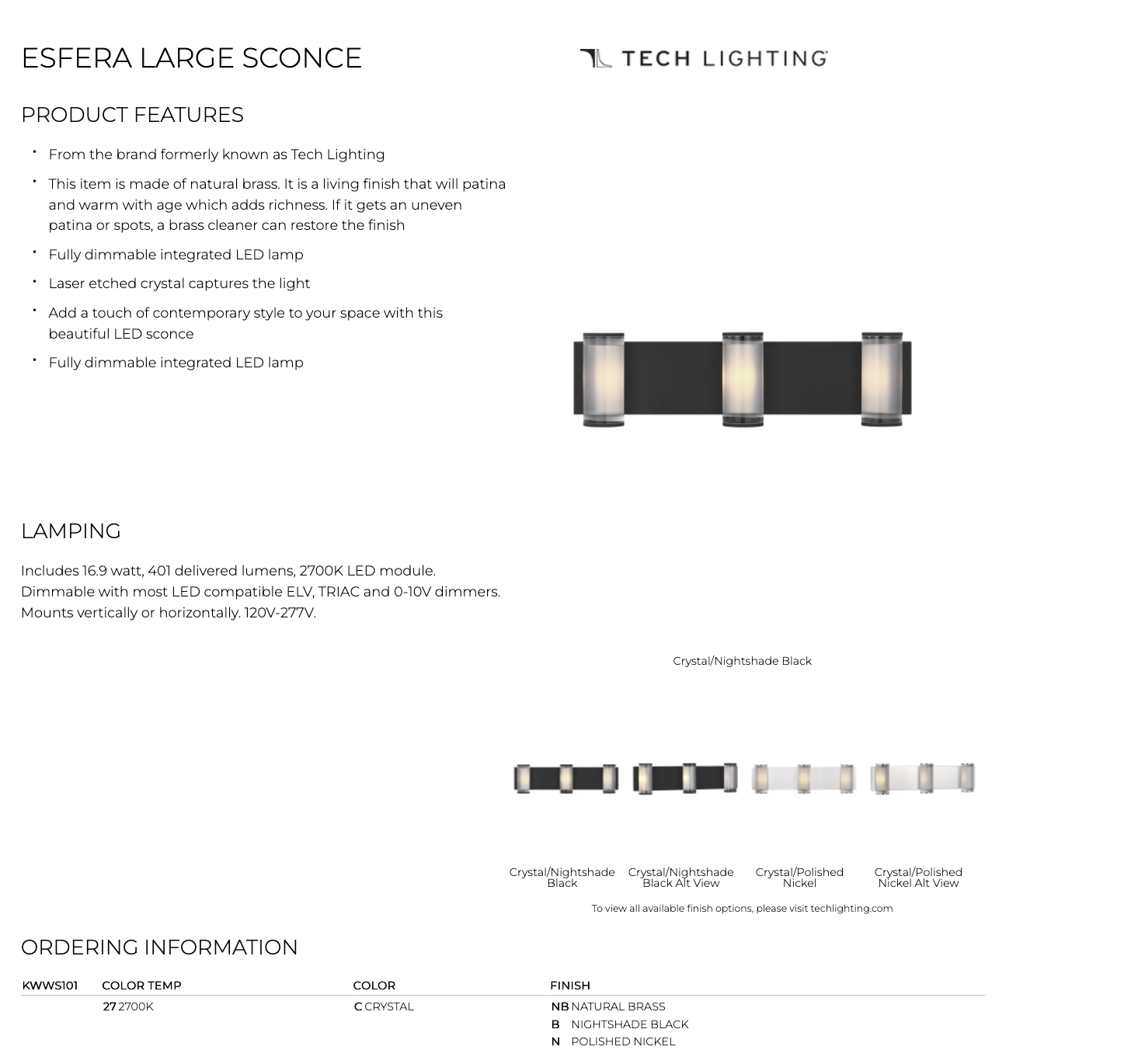 Esfera Wall Sconce | Modern Black Decorative Wall Light