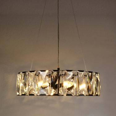 Ethel Contemporary Black Crystal Round Chandelier