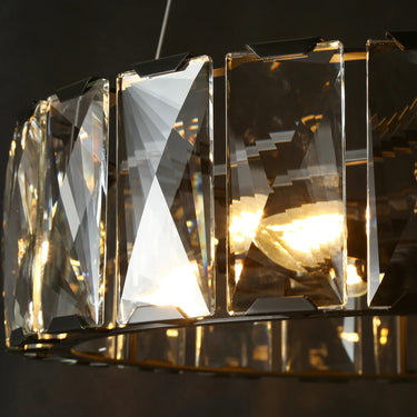Ethel Contemporary Black Crystal Round Chandelier