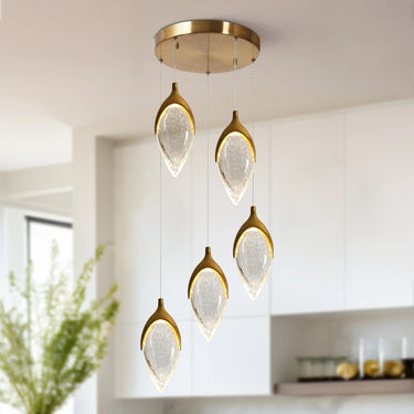 Gold Cluster Chandelier - Evacampbell 5-Light Modern LED (21") 