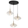 Evangeline Black and Brass 5-Light Island Chandelier with Adjustable Hanging Length 