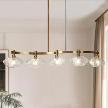 Evangeline 5-Light Pendant Lighting with Seeded Glass Shades