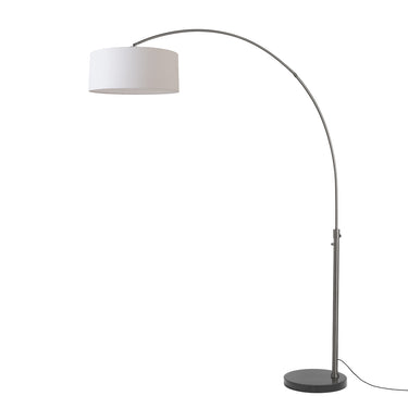 Nova Float 92" Arc Floor Lamp in White shade, Black Nickel body, Black base, photo 7