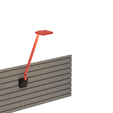 Focaccia Solo LED Desk Lamp – Matte Fire Red, Slatwall Mount