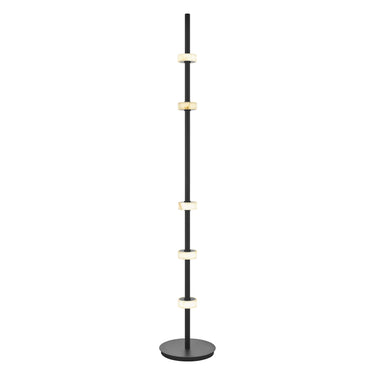Finesse Decor Aluminum and Spanish Alabaster Floor Lamp Black