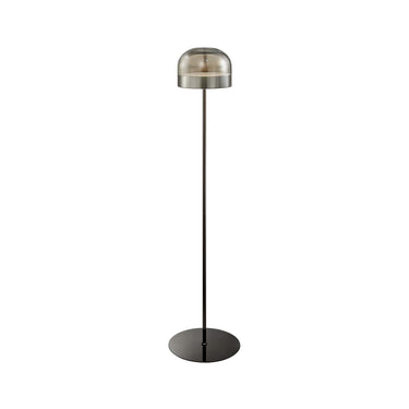 Finesse Decor Iron and Smoky Glass Floor Lamp Black