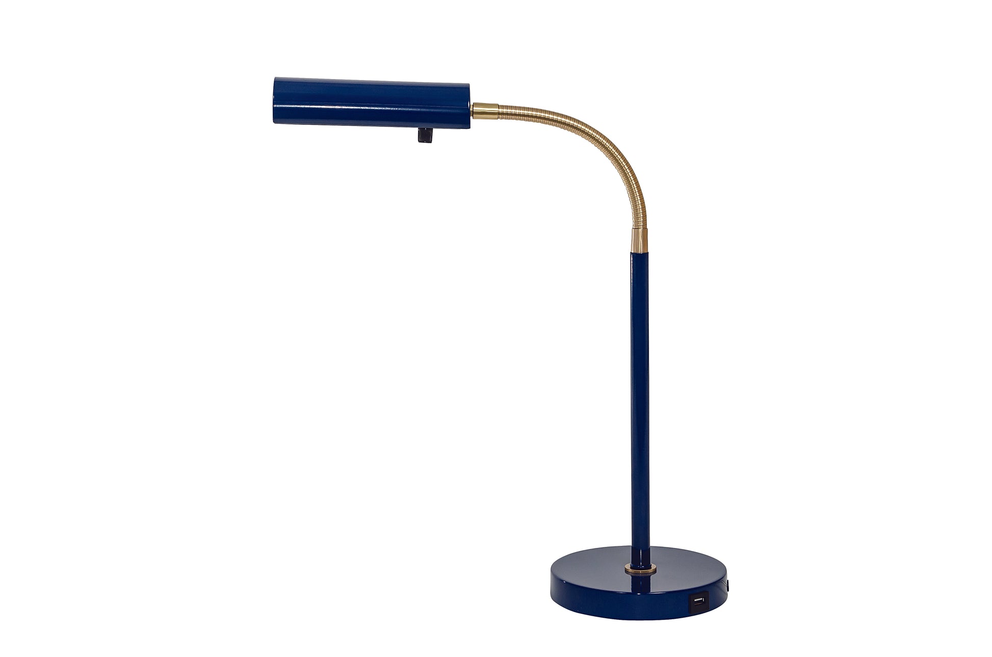 House of Troy Fusion Flex task table lamp navy blue/satin brass with USB port FN150-NB/SB